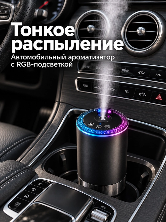 RGB yoritgichli, yulduzli effektli aqlli avtomobil aromatizatori, 4 rejim