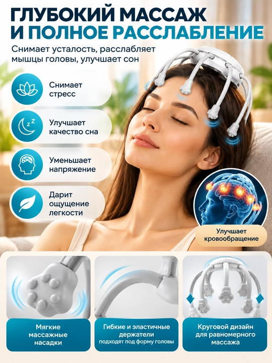Elektr bosh massajyori, 9 ta massaj rejimi