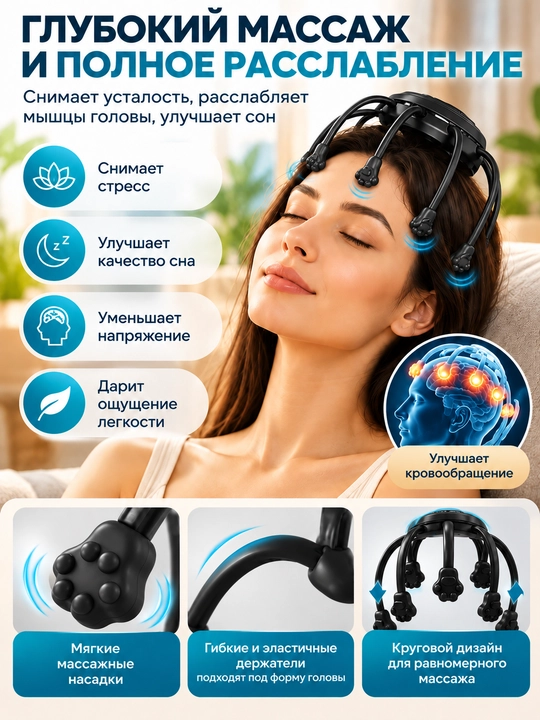 Elektr bosh massajyori, 9 ta massaj rejimi