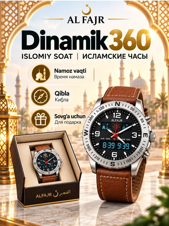 Исламские мужские часы AL FAJR Dynamik 360 для намаза - 
