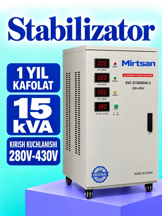 Mirtsan Uch Fazali Avtomatik Kuchlanish Stabilizatori 280–430 V