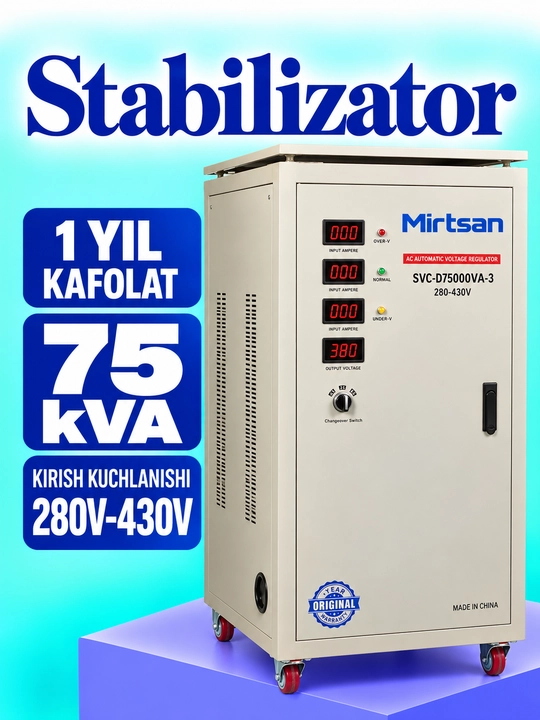 Mirtsan Uch Fazali Avtomatik Kuchlanish Stabilizatori 280–430 V