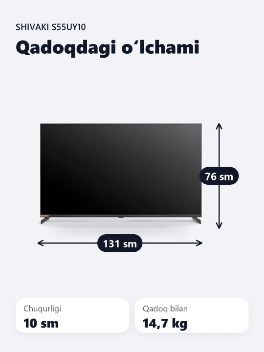 Shivaki S55UY10 55" Smart TV Ultra 4K UHD, Wi-Fi, Android televizor