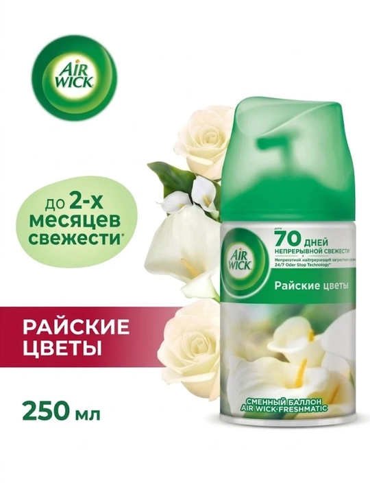Airwick Сменный баллон для ароматизатора воздуха, автоматический аэрозольный спрей, 250 мл - 
