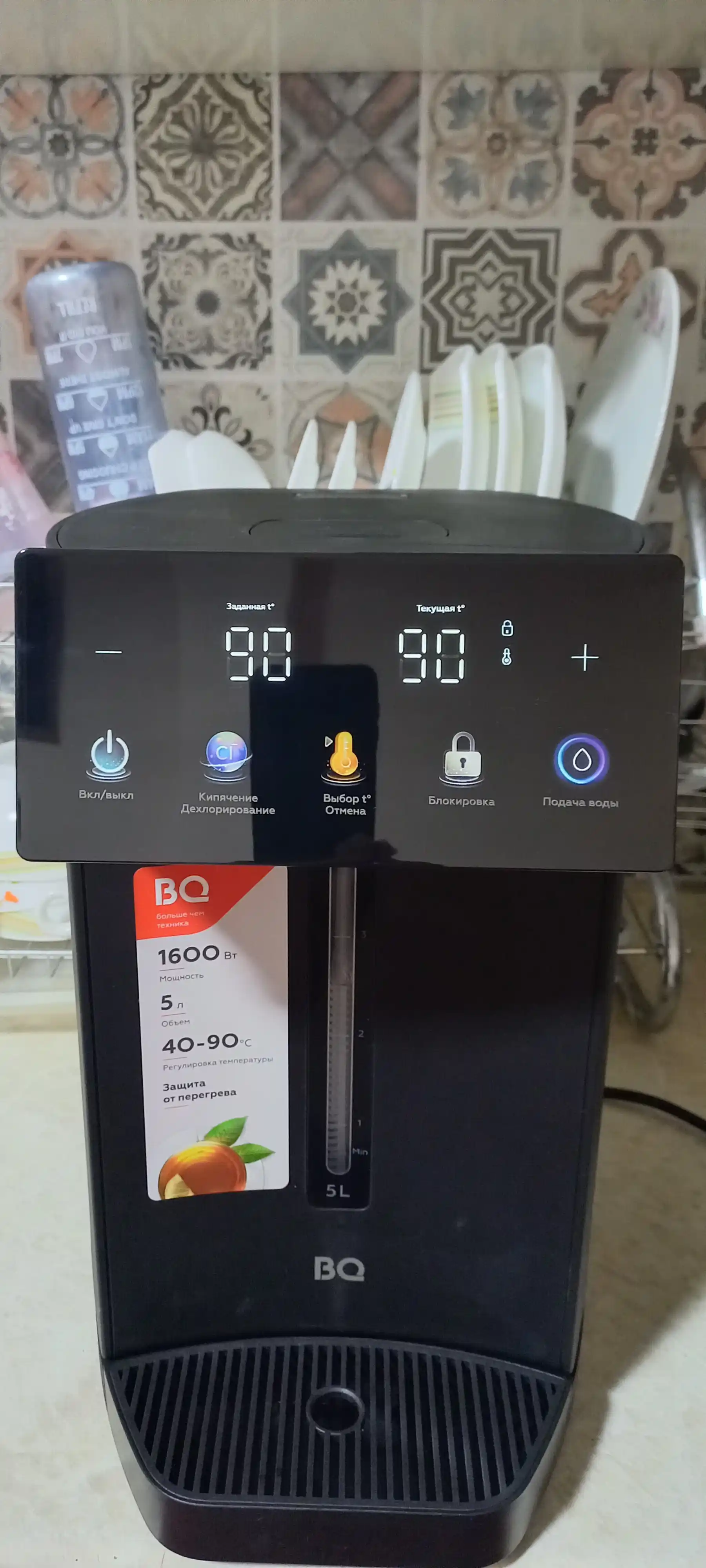 Termopot BQ TP5001 5l,quvvati 1600Vt, isitish harorati 40 dan 90°C gacha, AISI304 kolbali