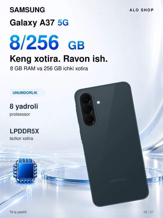 Smartfon Samsung Galaxy A37 5G, Super AMOLED ekran, 120Hz, UHD 4K 50MP kamera, NFC