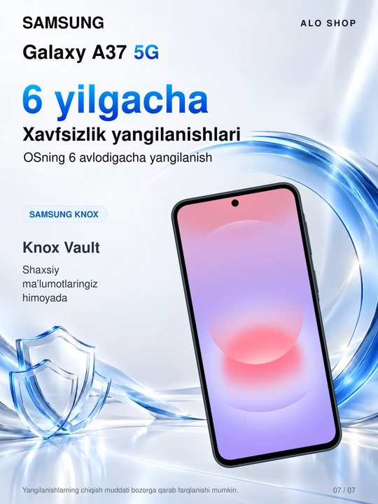 Smartfon Samsung Galaxy A37 5G, Super AMOLED ekran, 120Hz, UHD 4K 50MP kamera, NFC
