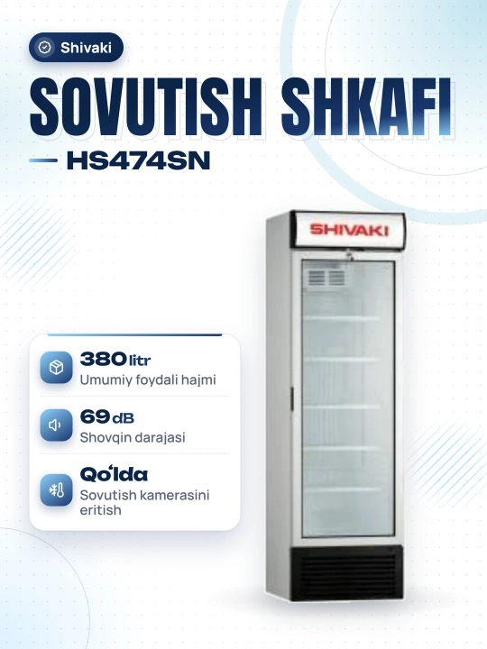 Shivaki HS 474SN displeyli muzlatgich, 380 litr - 
