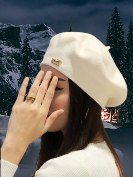 Ayollar uchun zamonaviy beret shapka, nafis dizaynli,kuz va bahor mavsumi uchun bosh kiyim