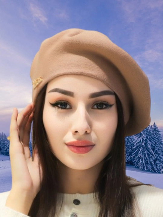 Ayollar uchun zamonaviy beret shapka, nafis dizaynli,kuz va bahor mavsumi uchun bosh kiyim