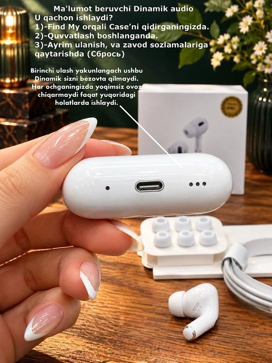 Simsiz quloqchinlar Pro 2 ANC full funksiyali bluetooth naushnik iPhone va Android uchun