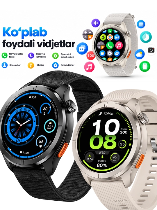 HAYLOU Solar Neo 2 Smart Watch — умные часы, AMOLED, 150+ фитнес режимов, Bluetooth-звонки