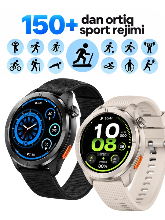 HAYLOU Solar Neo 2 Smart Watch — умные часы, AMOLED, 150+ фитнес режимов, Bluetooth-звонки