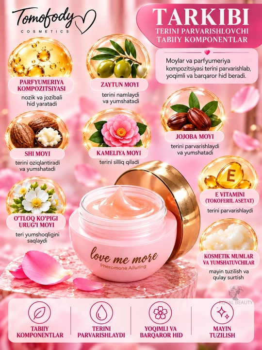 Парфюмерный интимный гель-бальзам с феромонами, Love Me More, 18+, xxx  TOMOFODY, 25 г