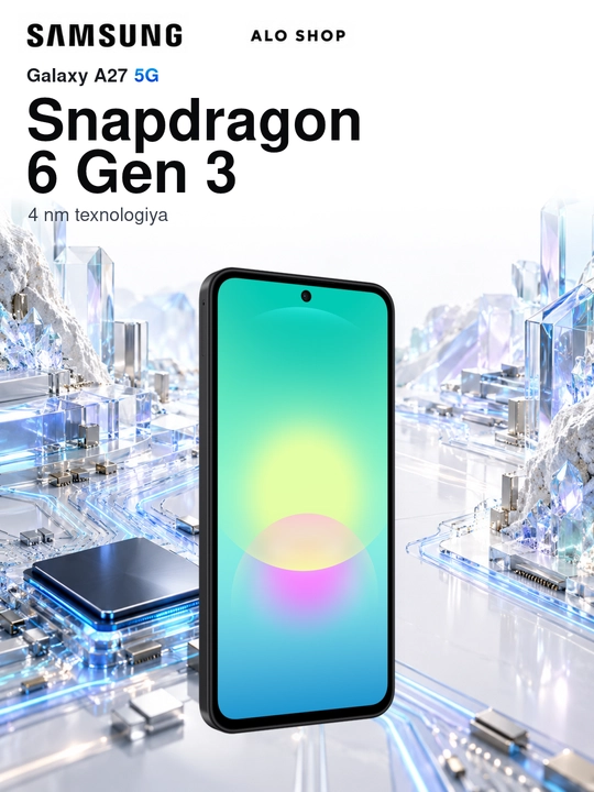 Smartfon Samsung Galaxy A27 5G, 8/256 GB, Super AMOLED 120 Hz, Samsung adapteri sovg‘aga
