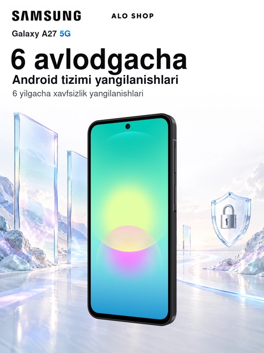 Smartfon Samsung Galaxy A27 5G, 8/256 GB, Super AMOLED 120 Hz, Samsung adapteri sovg‘aga