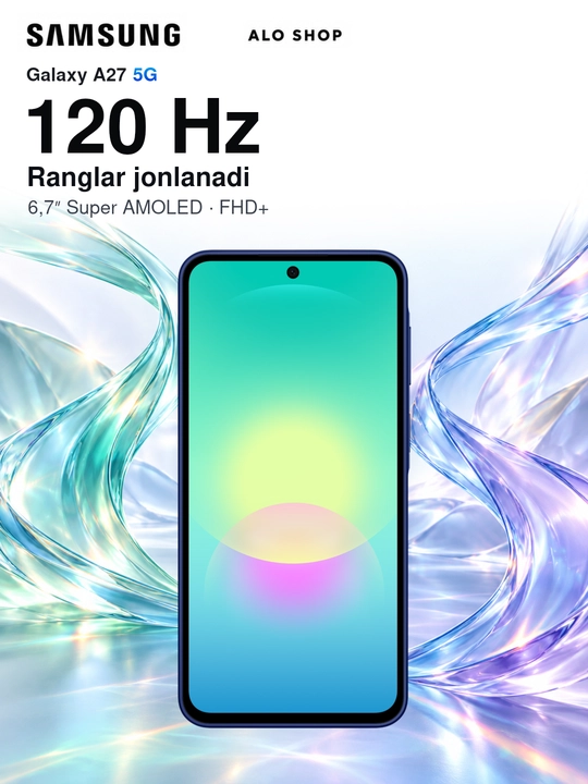 Smartfon Samsung Galaxy A27 5G, 8/256 GB, Super AMOLED 120 Hz, Samsung adapteri sovg‘aga