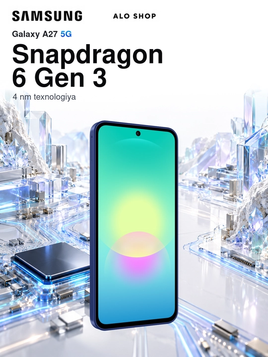 Smartfon Samsung Galaxy A27 5G, 8/256 GB, Super AMOLED 120 Hz, Samsung adapteri sovg‘aga