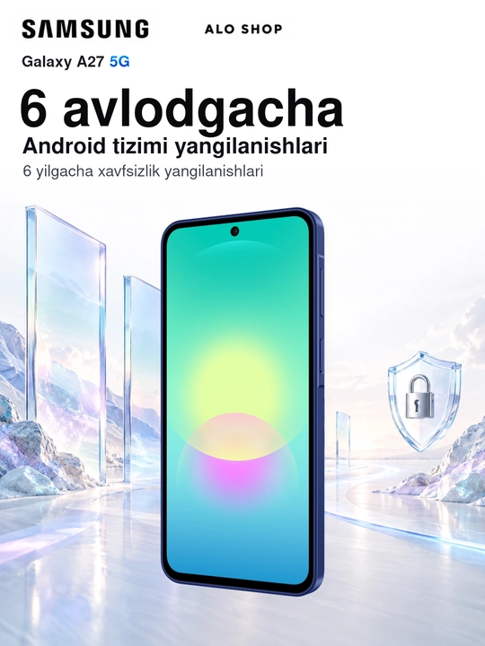 Smartfon Samsung Galaxy A27 5G, 8/256 GB, Super AMOLED 120 Hz, Samsung adapteri sovg‘aga