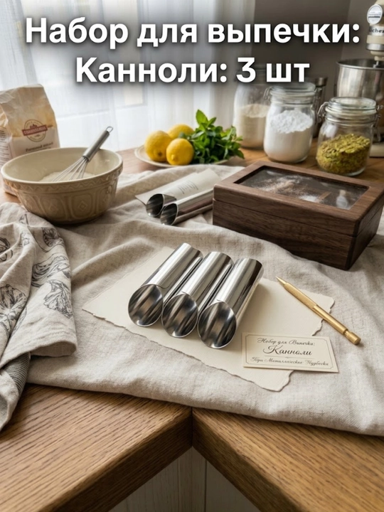 Формы для выпечки канноли и трубочек, 3 шт - 