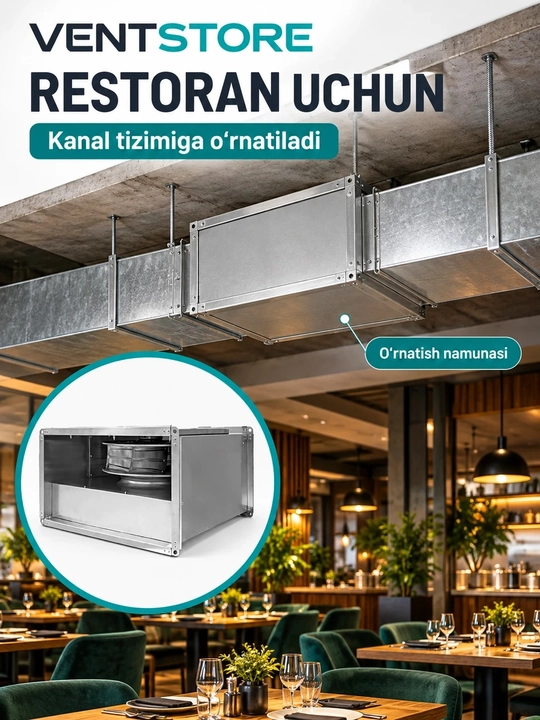 To'rtburchak kanal ventilyatori KAYI REC 30-15...100-50, Turkiya, oshxona, restoran