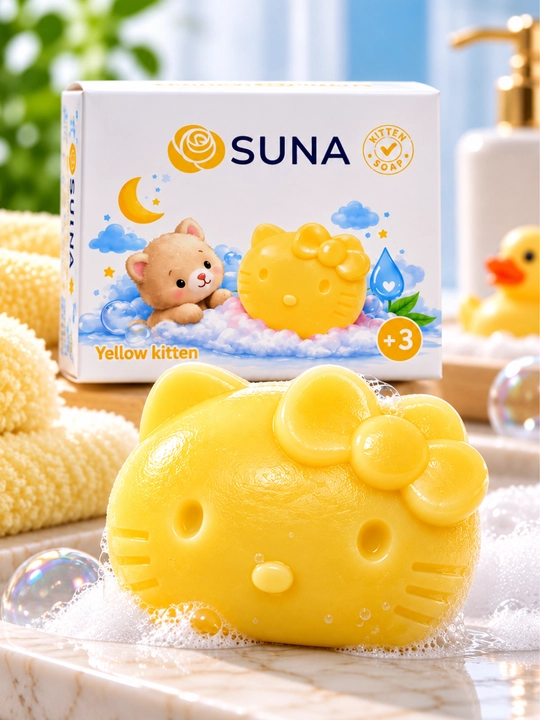 Детское мыло SUNA  Kitten, 4 цвета, 100 г - 
