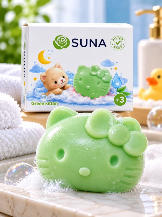 Детское мыло SUNA  Kitten, 4 цвета, 100 г - 