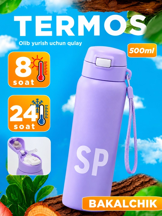Termos,bolalar va kattalar uchun termos, trubochkali termoslar, 500 ml - 