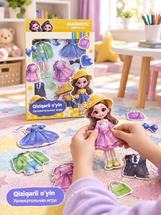 Магнитная игра одевалка: кукла для девочек и игровой набор 3+