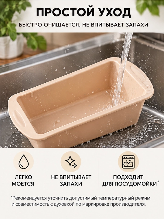 Силиконовая форма для выпечки кексов, форма для хлеба, прямоугольная, Буханка, 20×9,5×5,5