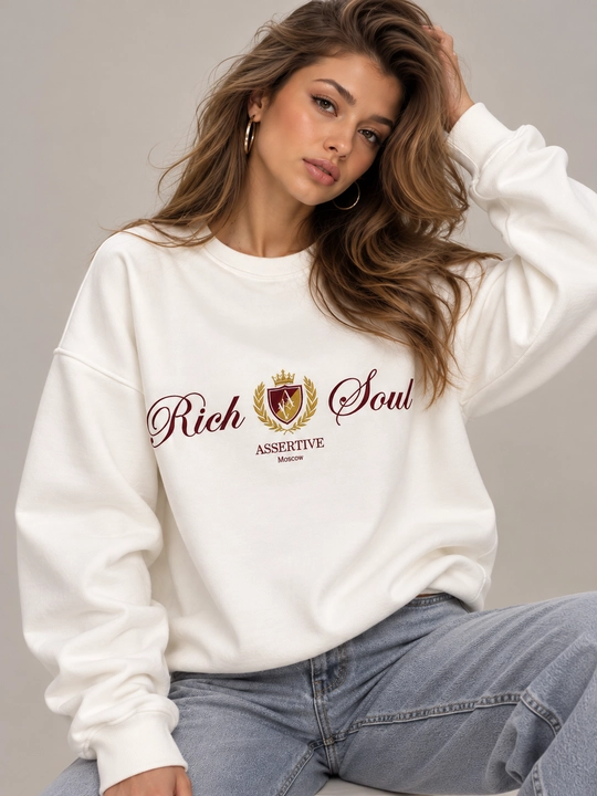 Ayollar uchun Rich Soul printli oversize svitshot - 