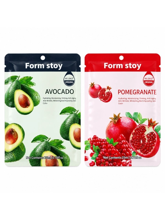 Form Stoy yuz niqobi 25 ml: avokado, anor, kollagen, oq guruch bilan teri parvarishi uchun