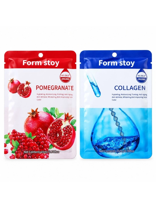 Form Stoy yuz niqobi 25 ml: avokado, anor, kollagen, oq guruch bilan teri parvarishi uchun