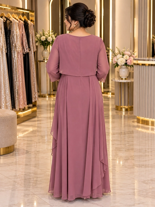 Turkiy kechki libos, elegan siluet, did bilan tikilgan, zamonaviy butik kayfiyatida 