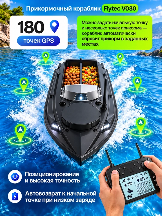 Прикормочный кораблик для рыбалки