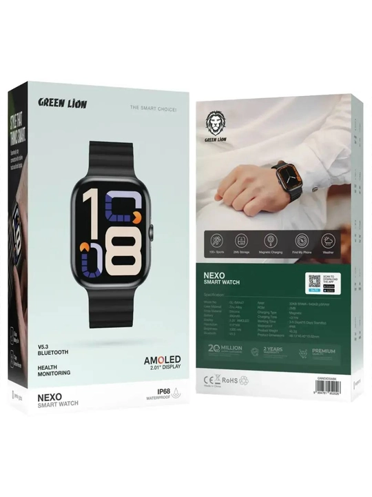 Смарт часы, умные часы, мужские часы, женские часы, часы с Bluetooth, Green Lion - 