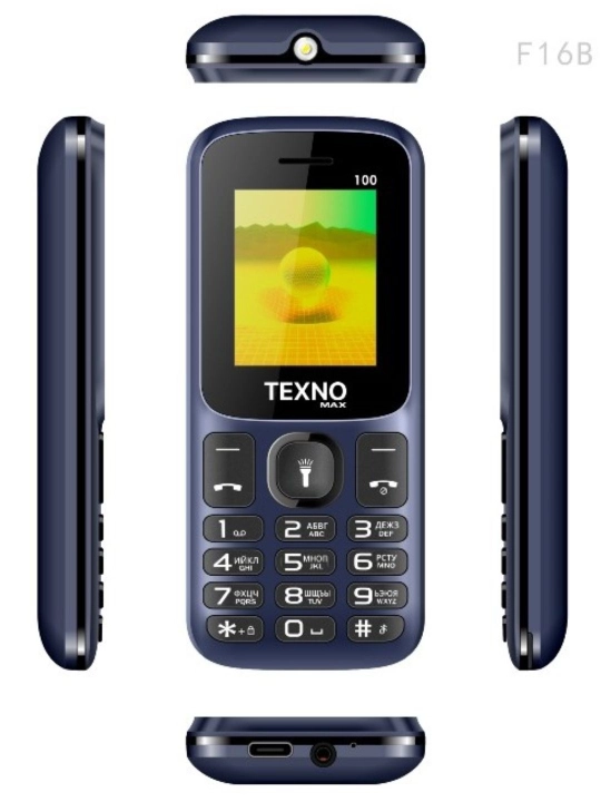 Texnomax 100 tugmali telefoni. 2 sim karta, FM radio, MP3, Ovoz yozish