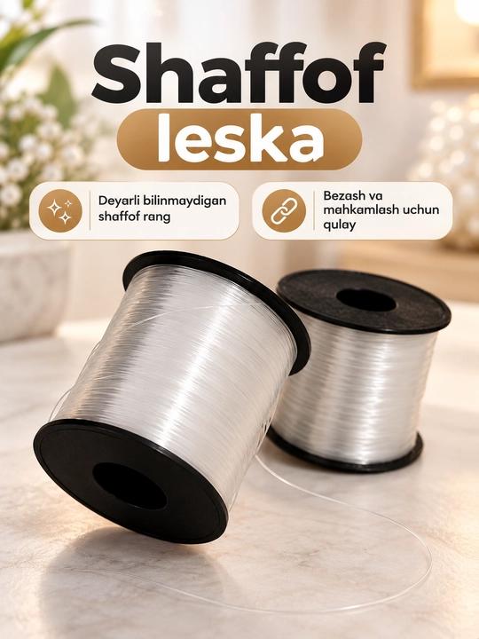 Neylon leska, biser, bonchuk, bilaguzuk va zargarlik buyumi yasash uchun