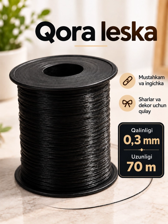Neylon leska, biser, bonchuk, bilaguzuk va zargarlik buyumi yasash uchun