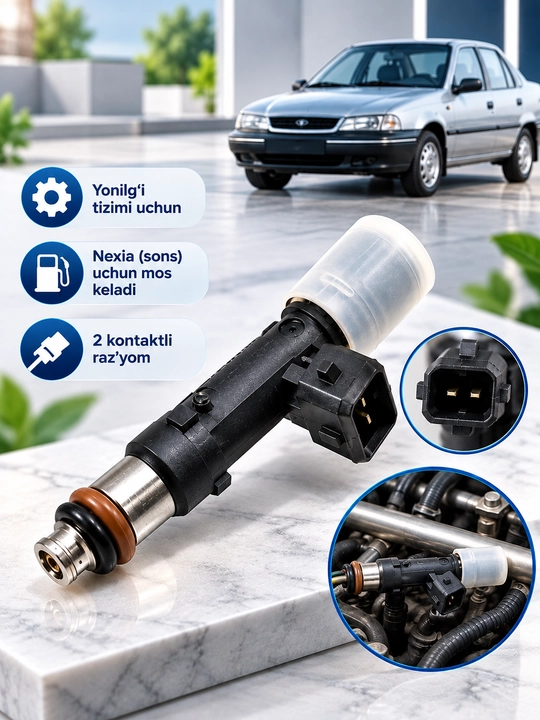 Avtomobil uchun elektr injektor, 2 kontaktli ulagichli yonilg‘i purkagich ehtiyot qismlari - 