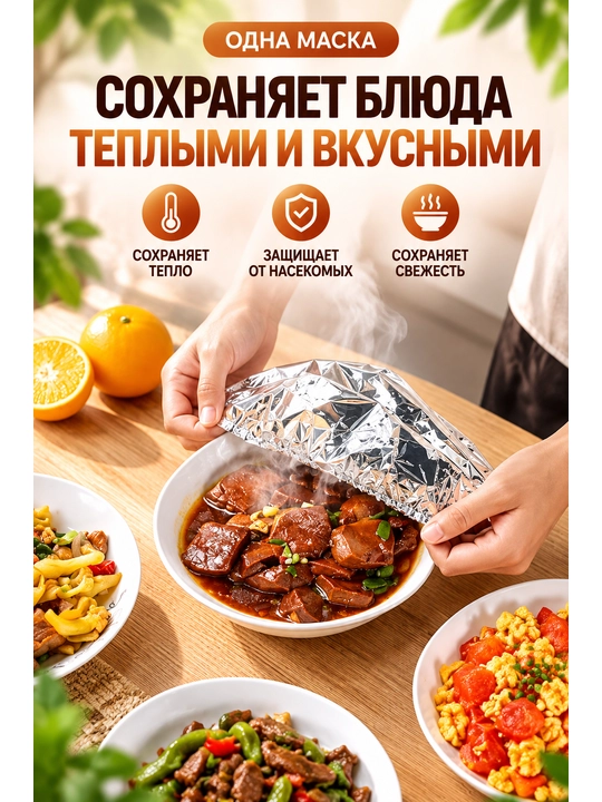 Пакеты на резинке для хранения продуктов и упаковки, 100 шт