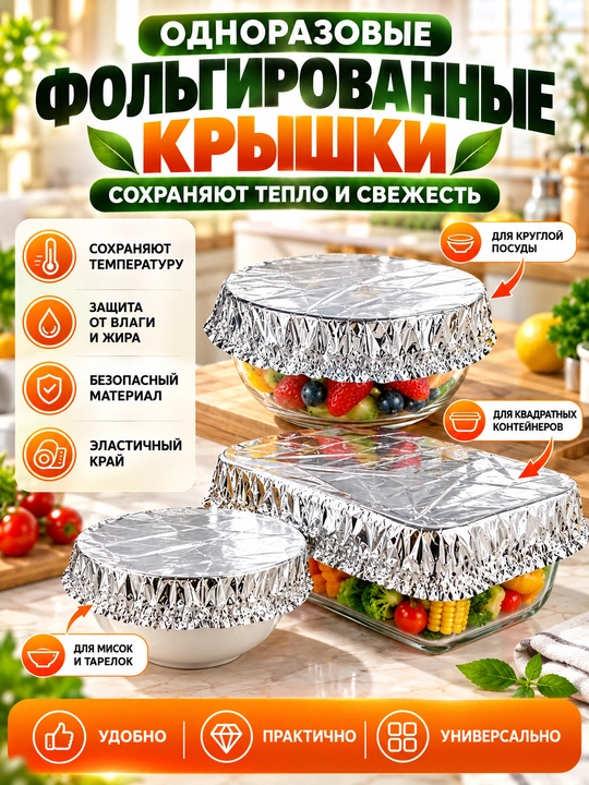 Набор универсальных чехлов для хранения еды, UYUM, пакеты на резинке, 100 шт - 