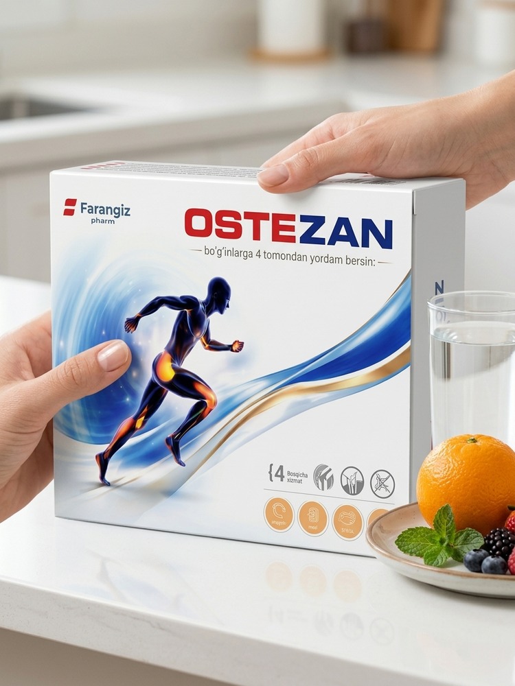 Bo‘g‘imlar uchun Ostezan biologik faol oziq-ovqat qo‘shimchasi, kapsulalar
