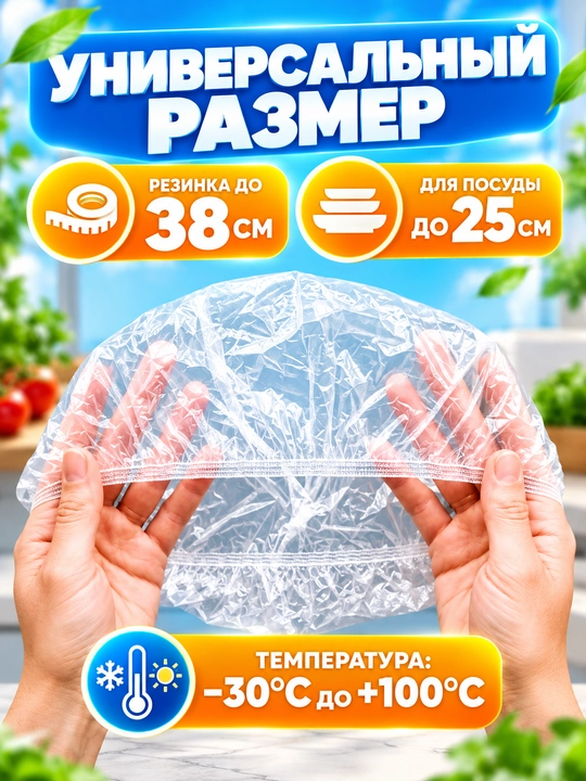 Пакеты на резинке для хранения продуктов и упаковки, 100 шт