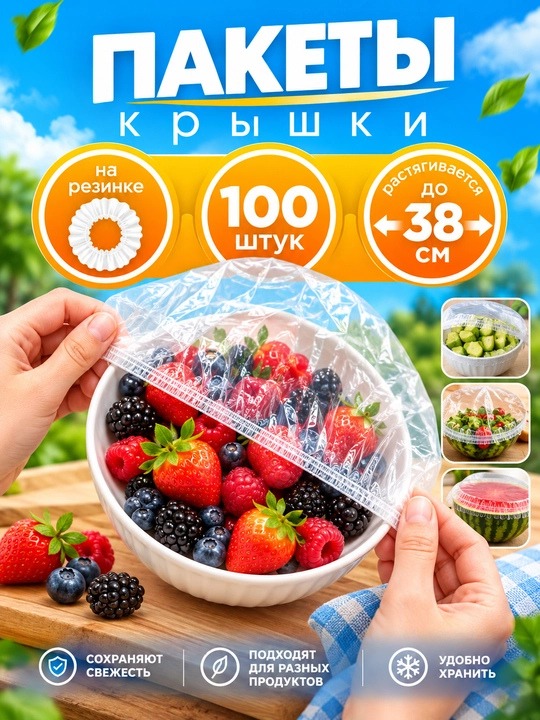 Набор универсальных чехлов для хранения еды, UYUM, пакеты на резинке, 100 шт - 