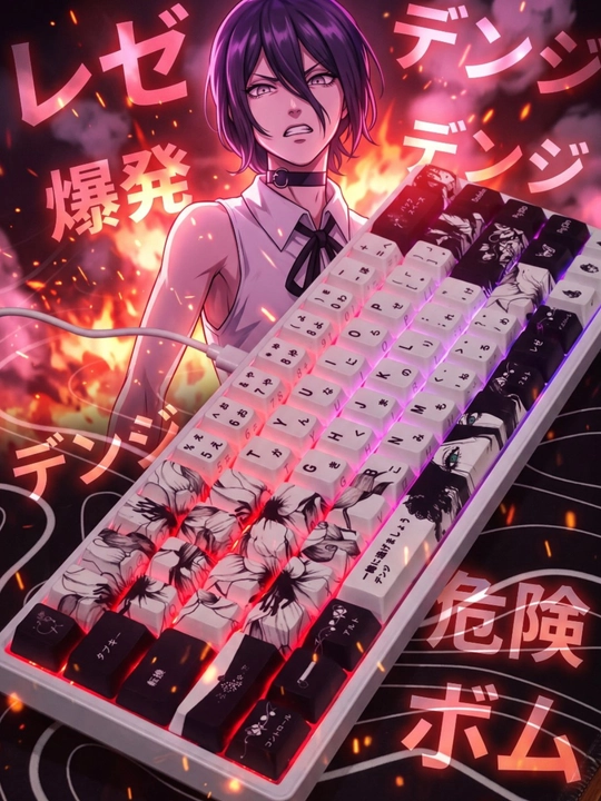 Flower Rase anime uslubdagi klaviatura rgb li - 