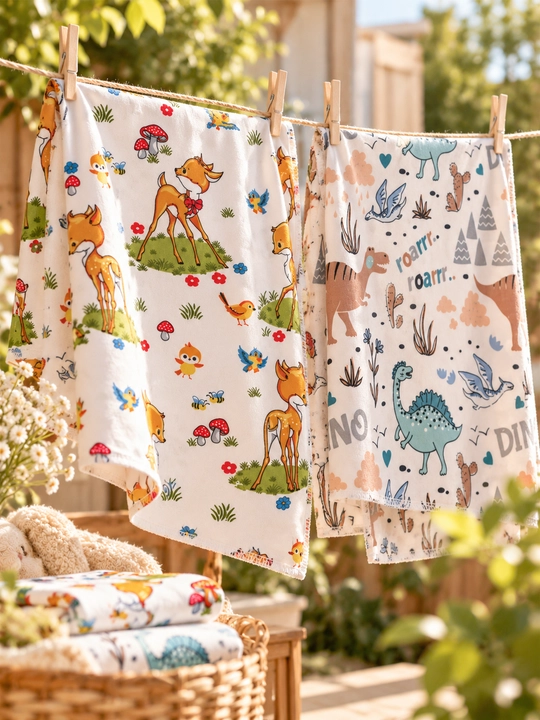 Yangi tug‘ilgan chaqaloqlar uchun yo‘rgak, bolalar choyshab, flanel, 100% paxta, 120×110sm