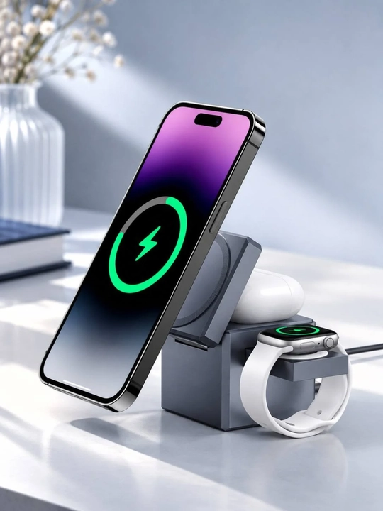 Anker 3-in-1 simsiz zaryadlash stansiyasi, iPhone, Apple Watch va AirPods uchun