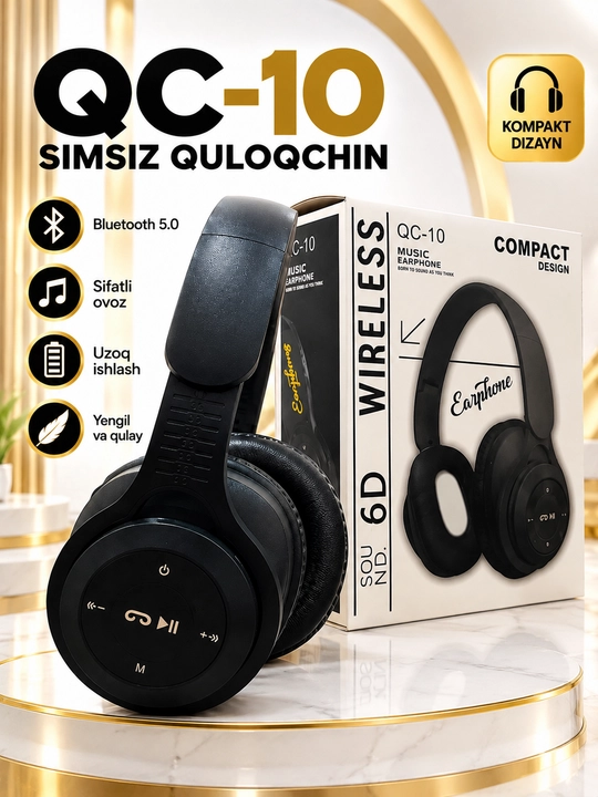 Simsiz quloqchinlar P47, Bluetooth 5.0, yig'iluvchan, mikrofon bilan, shovqinsiz - 