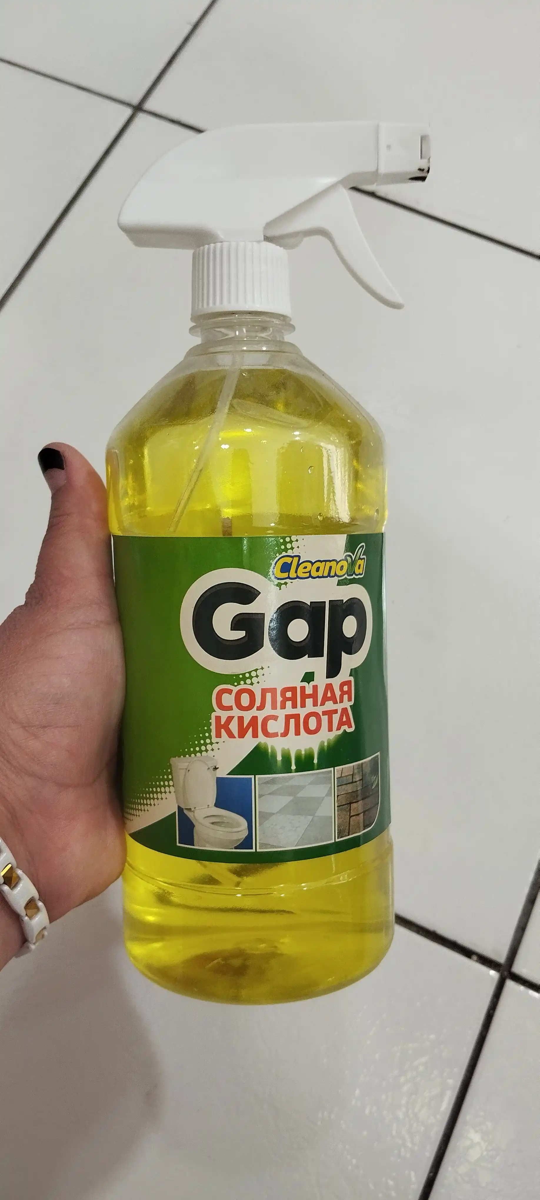 Gap Solyanaya kislota spreyi, kuchli tozalagich, unitaz, kafel va plitka uchun uyda